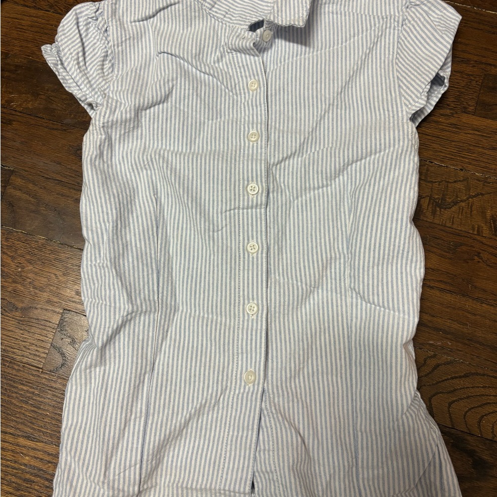 Brandy Melville Striped Button-Up Short Sleeve Shirt